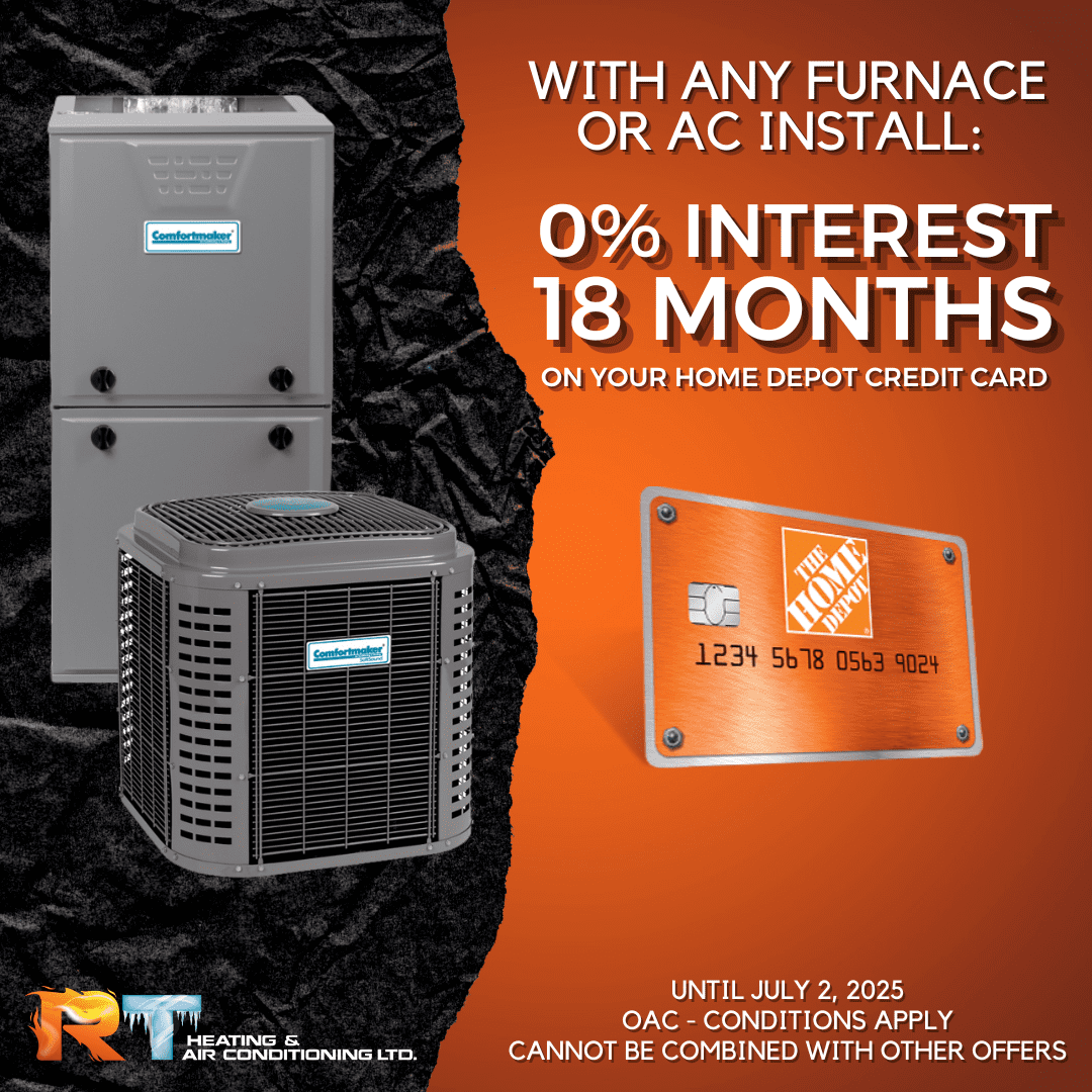 RT Heating new ad for website Furnace install or AC install RT Heating Red Deer